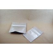 Sachet with zipper - aluminium - silver