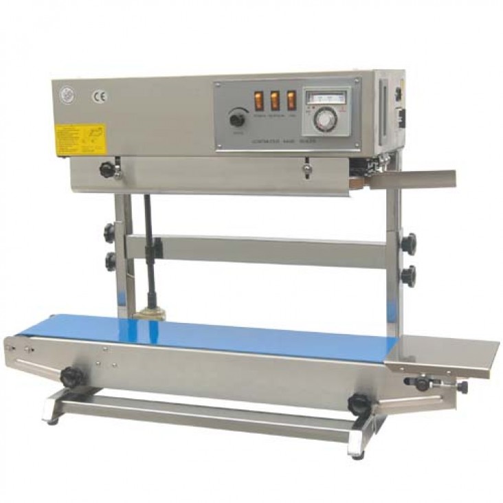 Sealing machinery with controlled heat and conveyor Sealing machinery with controlled heat and conveyor
